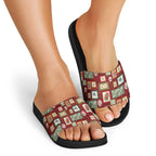 Aussie Birds Christmas La La Land Slide Sandals Red Vintage Stamp Edition - Aussie Hoodie