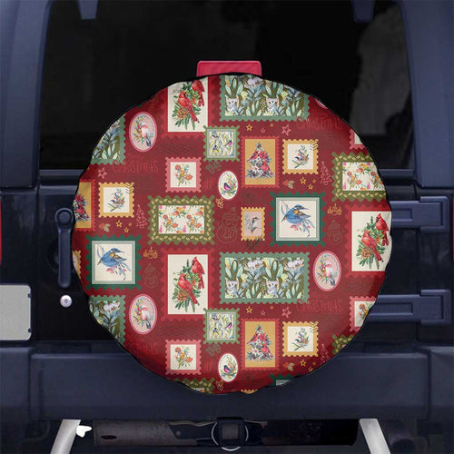 Aussie Birds Christmas La La Land Spare Tire Cover Red Vintage Stamp Edition - Aussie Hoodie