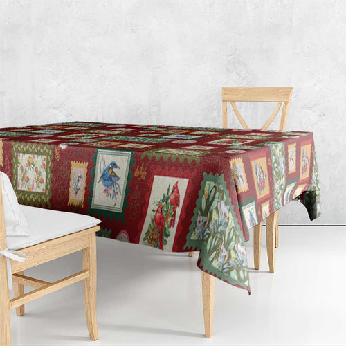 Aussie Birds Christmas La La Land Tablecloth Red Vintage Stamp Edition - Aussie Hoodie