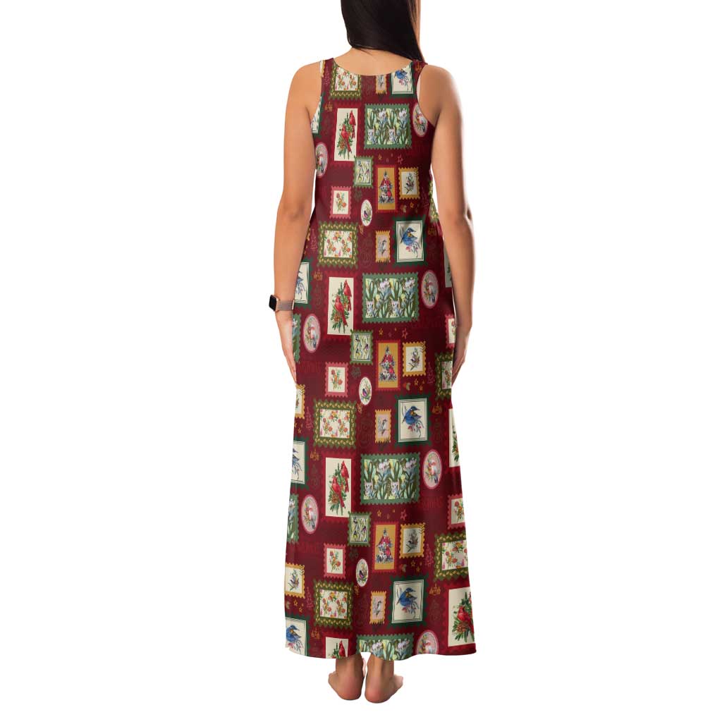 Aussie Birds Christmas La La Land Tank Maxi Dress Red Vintage Stamp Edition - Aussie Hoodie