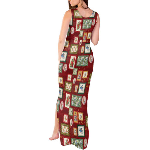 Aussie Birds Christmas La La Land Tank Maxi Dress Red Vintage Stamp Edition - Aussie Hoodie