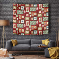 Aussie Birds Christmas La La Land Tapestry Red Vintage Stamp Edition - Aussie Hoodie