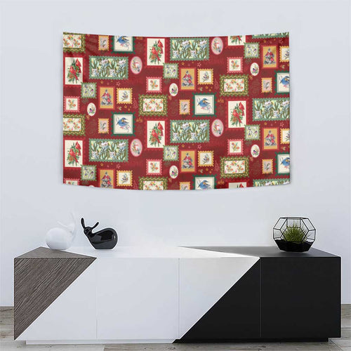 Aussie Birds Christmas La La Land Tapestry Red Vintage Stamp Edition - Aussie Hoodie