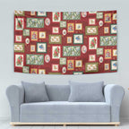 Aussie Birds Christmas La La Land Tapestry Red Vintage Stamp Edition - Aussie Hoodie