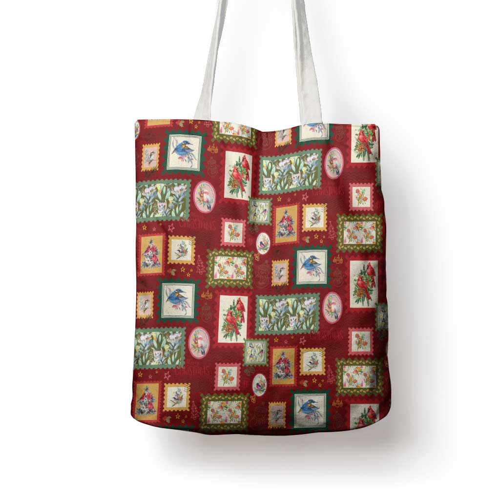 Aussie Birds Christmas La La Land Tote Bag Red Vintage Stamp Edition - Aussie Hoodie