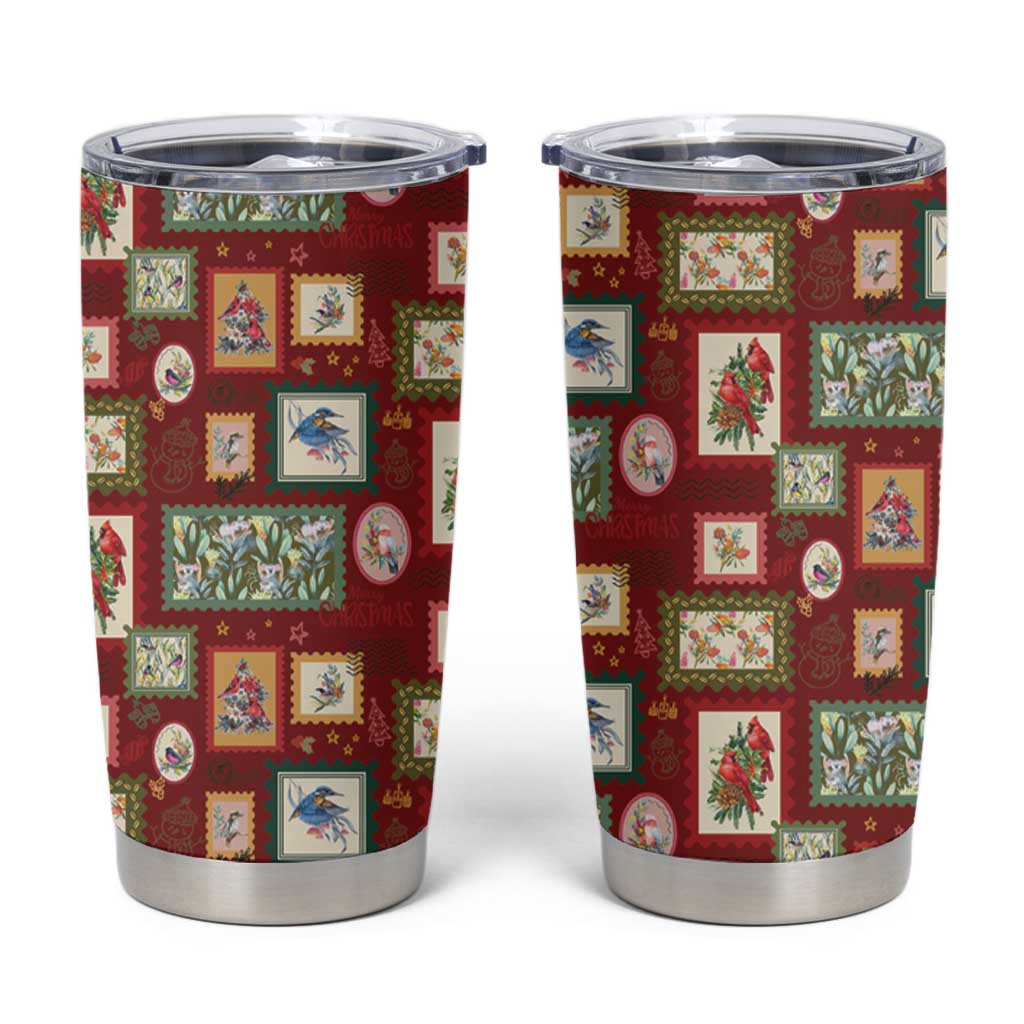 Aussie Birds Christmas La La Land Tumbler Cup Red Vintage Stamp Edition - Aussie Hoodie