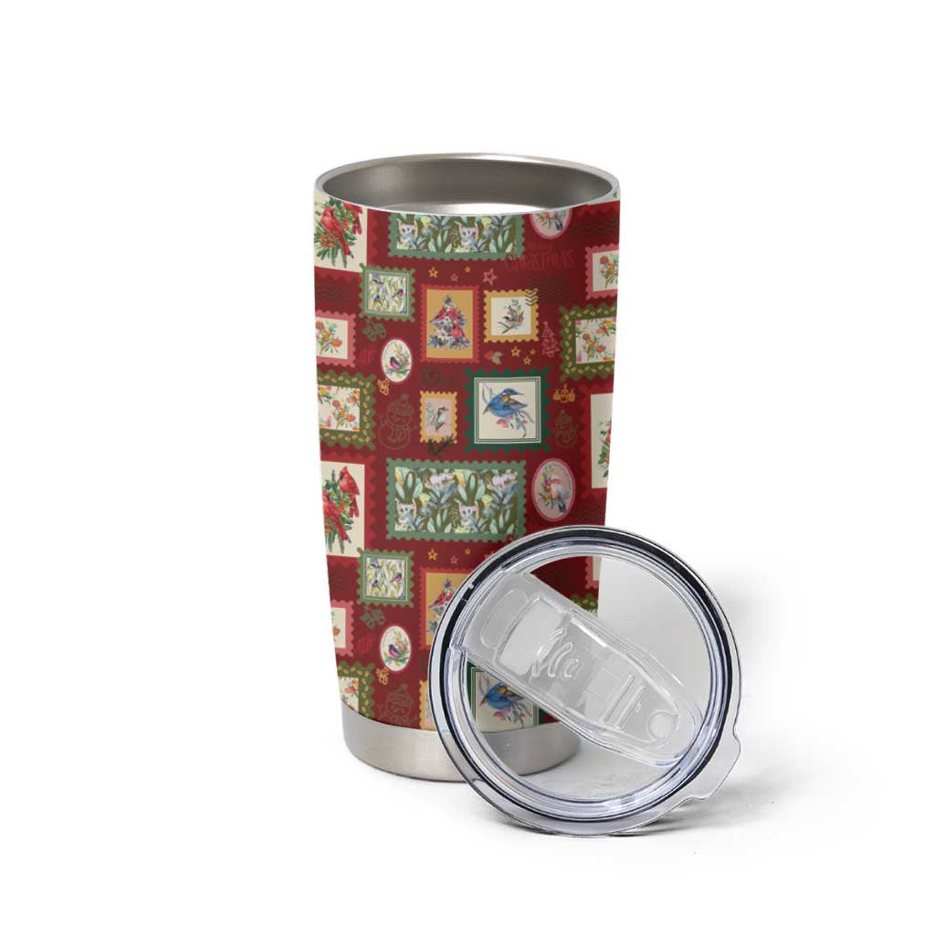 Aussie Birds Christmas La La Land Tumbler Cup Red Vintage Stamp Edition - Aussie Hoodie
