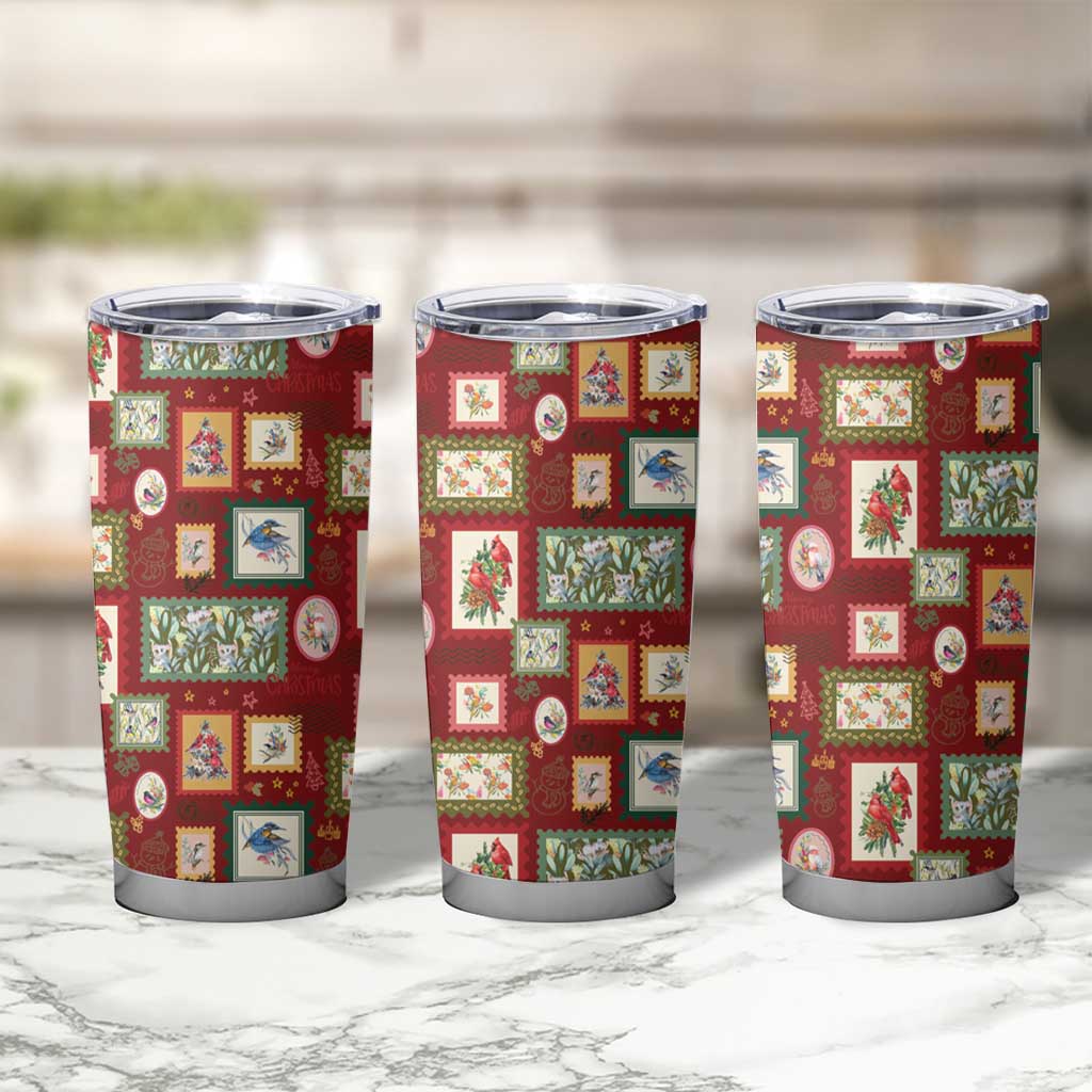 Aussie Birds Christmas La La Land Tumbler Cup Red Vintage Stamp Edition - Aussie Hoodie