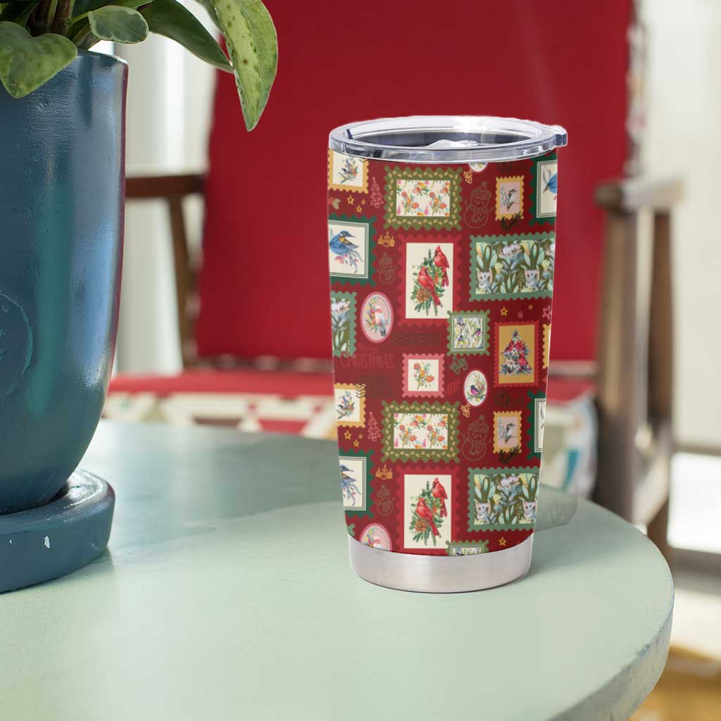 Aussie Birds Christmas La La Land Tumbler Cup Red Vintage Stamp Edition - Aussie Hoodie