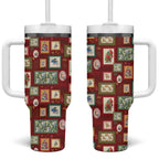 Aussie Birds Christmas La La Land Tumbler With Handle Red Vintage Stamp Edition - Aussie Hoodie