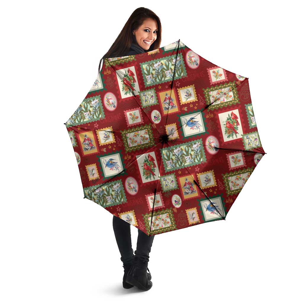Aussie Birds Christmas La La Land Umbrella Red Vintage Stamp Edition - Aussie Hoodie