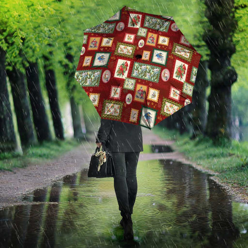 Aussie Birds Christmas La La Land Umbrella Red Vintage Stamp Edition - Aussie Hoodie