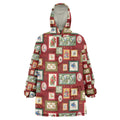 Aussie Birds Christmas La La Land Wearable Blanket Hoodie Red Vintage Stamp Edition - Aussie Hoodie