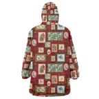 Aussie Birds Christmas La La Land Wearable Blanket Hoodie Red Vintage Stamp Edition - Aussie Hoodie