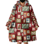 Aussie Birds Christmas La La Land Wearable Blanket Hoodie Red Vintage Stamp Edition - Aussie Hoodie