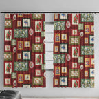 Aussie Birds Christmas La La Land Window Curtain Red Vintage Stamp Edition - Aussie Hoodie