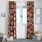 Aussie Birds Christmas La La Land Window Curtain Red Vintage Stamp Edition - Aussie Hoodie