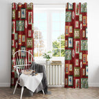 Aussie Birds Christmas La La Land Window Curtain Red Vintage Stamp Edition - Aussie Hoodie