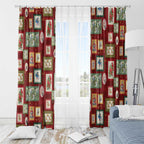 Aussie Birds Christmas La La Land Window Curtain Red Vintage Stamp Edition - Aussie Hoodie