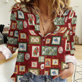 Aussie Birds Christmas La La Land Women Casual Shirt Red Vintage Stamp Edition - Aussie Hoodie