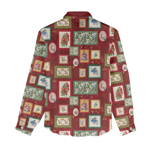 Aussie Birds Christmas La La Land Women Casual Shirt Red Vintage Stamp Edition - Aussie Hoodie