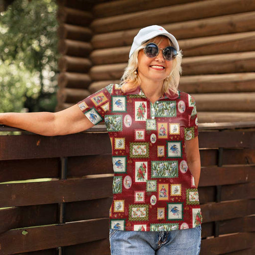 Aussie Birds Christmas La La Land Women Polo Shirt Red Vintage Stamp Edition - Aussie Hoodie