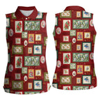 Aussie Birds Christmas La La Land Women Sleeveless Polo Shirt Red Vintage Stamp Edition - Aussie Hoodie