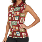 Aussie Birds Christmas La La Land Women Sleeveless Polo Shirt Red Vintage Stamp Edition - Aussie Hoodie