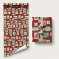 Aussie Birds Christmas La La Land Wrapping Paper Red Vintage Stamp Edition - Aussie Hoodie