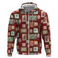 Aussie Birds Christmas La La Land Zip Hoodie Red Vintage Stamp Edition - Aussie Hoodie