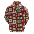 Aussie Birds Christmas La La Land Zip Hoodie Red Vintage Stamp Edition - Aussie Hoodie
