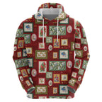 Aussie Birds Christmas La La Land Zip Hoodie Red Vintage Stamp Edition - Aussie Hoodie