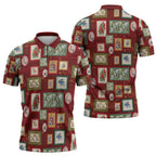 Aussie Birds Christmas La La Land Zipper Polo Shirt Red Vintage Stamp Edition - Aussie Hoodie