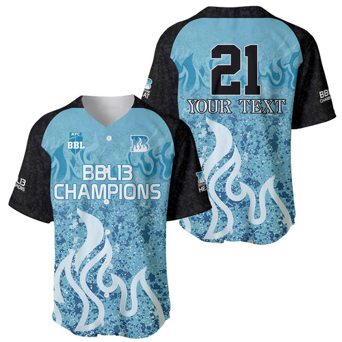 Custom Brisbane Heat Champions BBL13 Baseball Jersey
