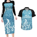 Custom Brisbane Heat Champions BBL13 Couples Matching Long Sleeve Bodycon Dress and Hawaiian Shirt