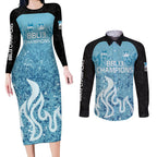 Custom Brisbane Heat Champions BBL13 Couples Matching Long Sleeve Bodycon Dress and Long Sleeve Button Shirt