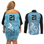 Custom Brisbane Heat Champions BBL13 Couples Matching Off Shoulder Short Dress and Long Sleeve Button Shirt