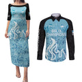 Custom Brisbane Heat Champions BBL13 Couples Matching Puletasi and Long Sleeve Button Shirt