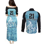 Custom Brisbane Heat Champions BBL13 Couples Matching Puletasi and Long Sleeve Button Shirt
