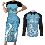 Custom Brisbane Heat Champions BBL13 Couples Matching Short Sleeve Bodycon Dress and Long Sleeve Button Shirt