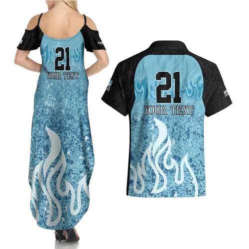 Custom Brisbane Heat Champions BBL13 Couples Matching Summer Maxi Dress and Hawaiian Shirt