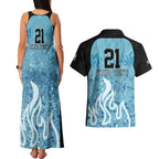 Custom Brisbane Heat Champions BBL13 Couples Matching Tank Maxi Dress and Hawaiian Shirt