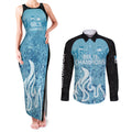 Custom Brisbane Heat Champions BBL13 Couples Matching Tank Maxi Dress and Long Sleeve Button Shirt