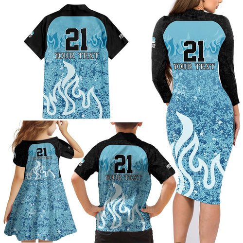 Custom Brisbane Heat Champions BBL13 Family Matching Long Sleeve Bodycon Dress and Hawaiian Shirt