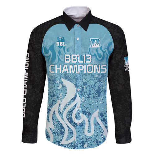 Custom Brisbane Heat Champions BBL13 Family Matching Long Sleeve Bodycon Dress and Hawaiian Shirt