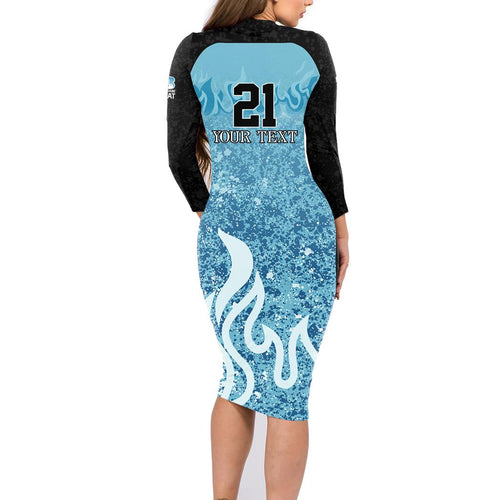 Custom Brisbane Heat Champions BBL13 Family Matching Long Sleeve Bodycon Dress and Hawaiian Shirt