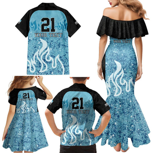 Custom Brisbane Heat Champions BBL13 Family Matching Mermaid Dress and Hawaiian Shirt
