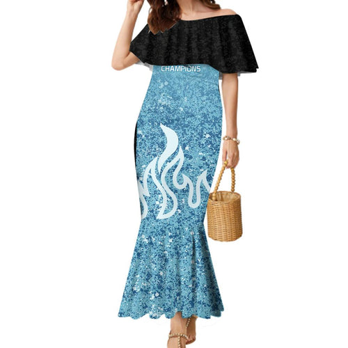 Custom Brisbane Heat Champions BBL13 Family Matching Mermaid Dress and Hawaiian Shirt