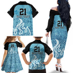 Custom Brisbane Heat Champions BBL13 Family Matching Off Shoulder Long Sleeve Dress and Hawaiian Shirt