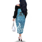 Custom Brisbane Heat Champions BBL13 Family Matching Off Shoulder Long Sleeve Dress and Hawaiian Shirt